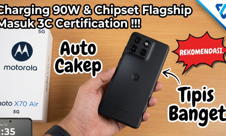 Bocoran Moto X70 Air Pro, Charging 90w Motorola