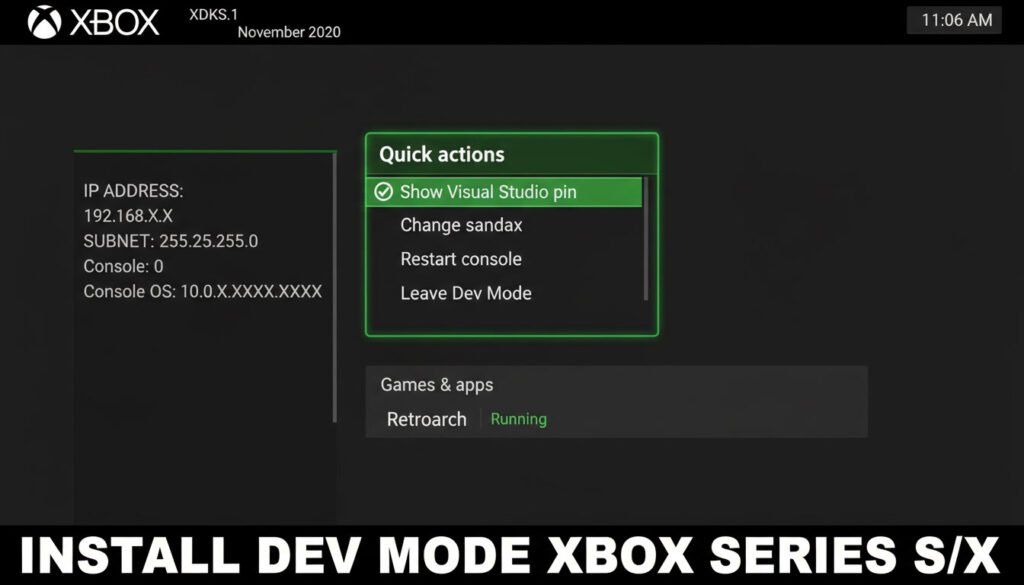 Developer Mode Xbox Series X