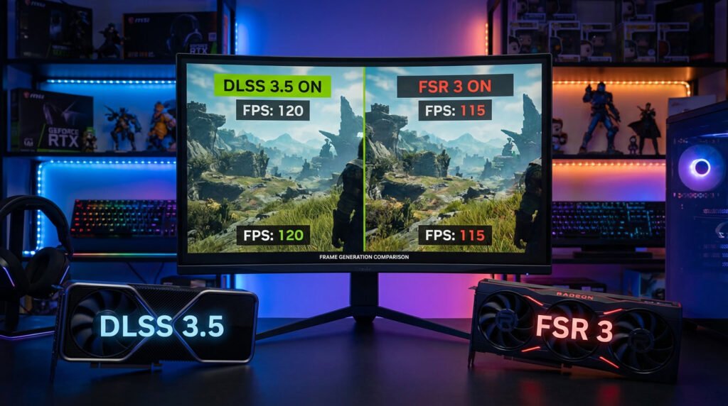 perbandingan frame generation DLSS FSR