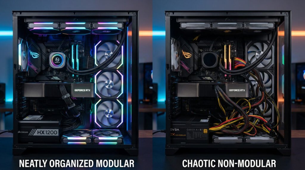psu modular vs non modular pentingnya cable management pada pc gaming