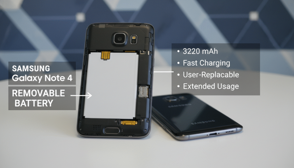 Gambar Galaxy Note 4 dengan baterai removable